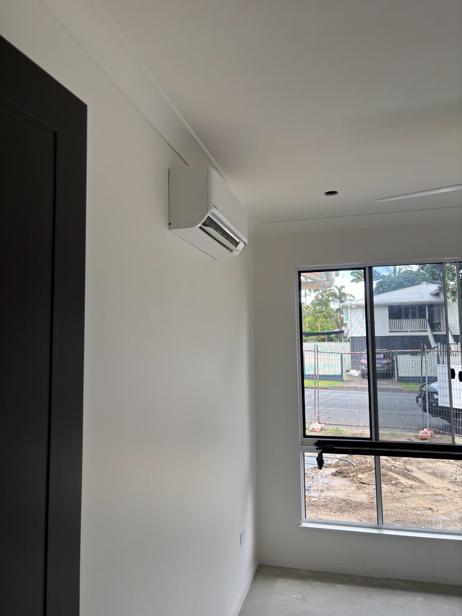 Split system indoor unit installed in a new build home in Cairns
