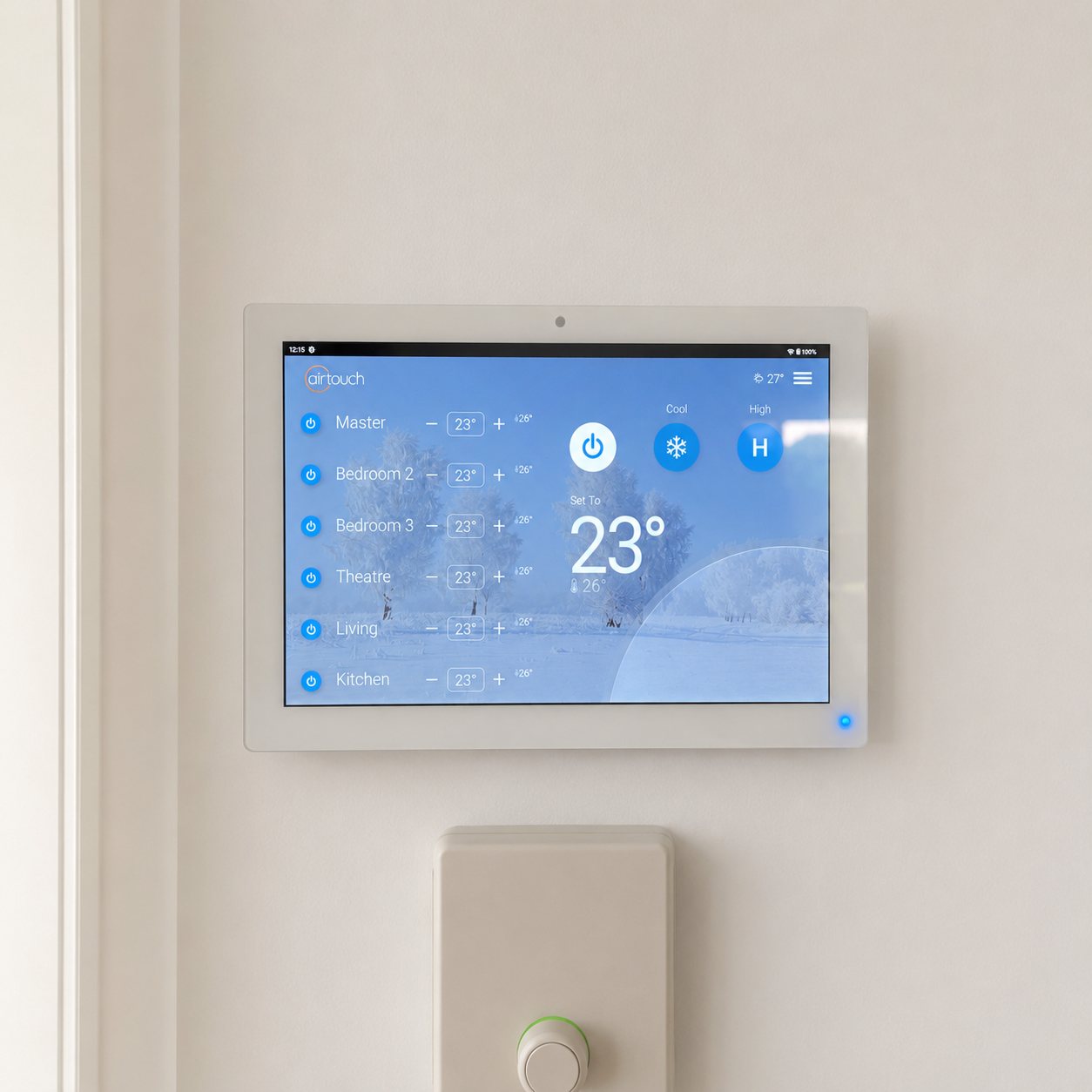 AirTouch wall control pad for a ducted air conditioning system