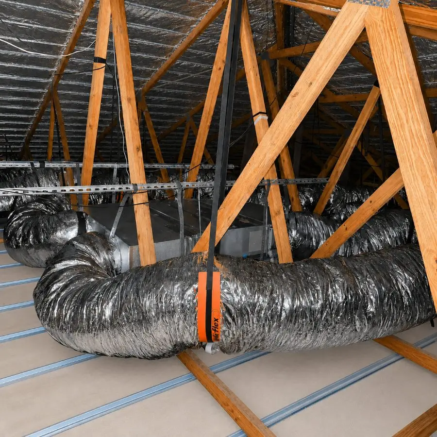 Ducted air conditioning installation in a Cairns roof space